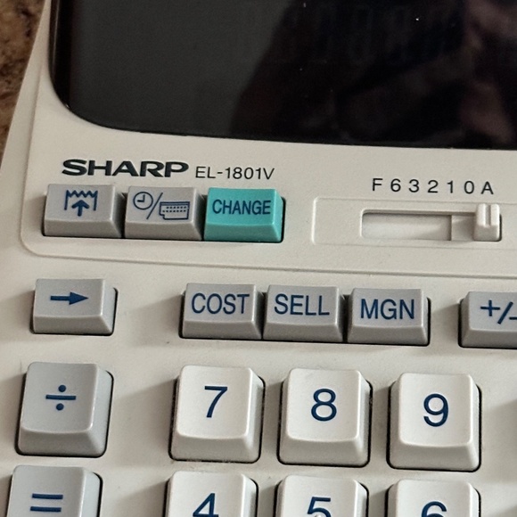 Business Calculator Sharp EL-1801V Portable 12-Digit 2-Color Serial Printing - Picture 3 of 8